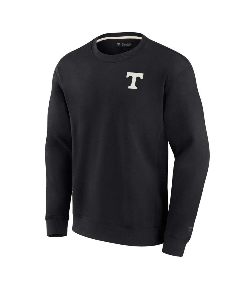 Men's and Women's Black Tennessee Volunteers Super Soft Pullover Crew Sweatshirt