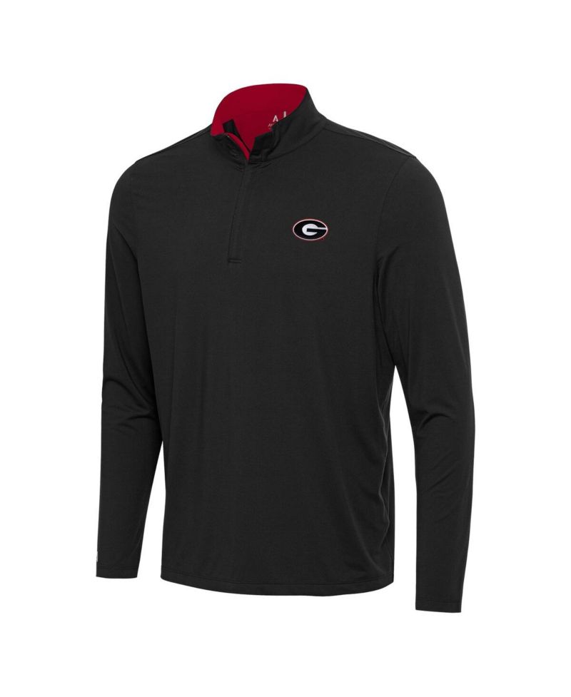 Men's Black Georgia Bulldogs Content Quarter-Zip Pullover Sweatshirt