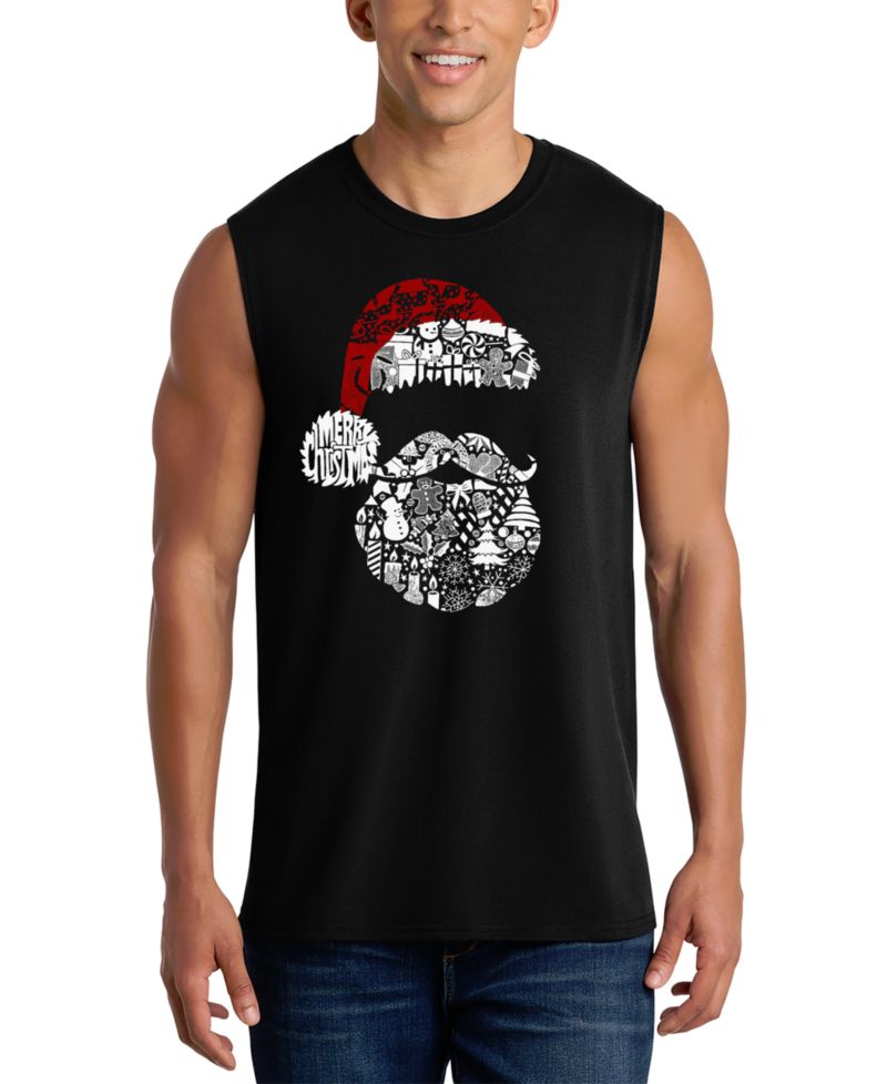 Men's Santa Beard Face Design Tank Top