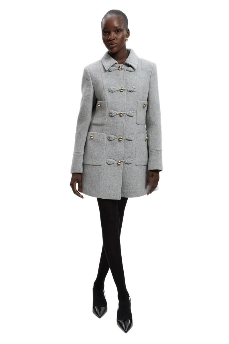 Women's Tailored Knot Detail Midi Coat