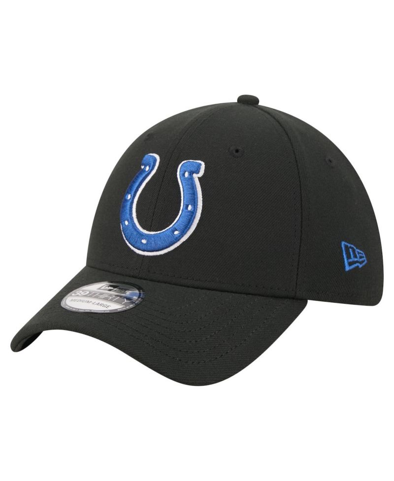 Men's Black Indianapolis Colts Core Team 39THIRTY Flex Hat