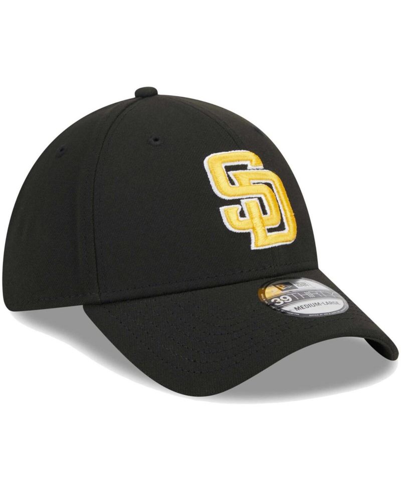 Men's Black San Diego Padres Logo 39THIRTY Flex Hat