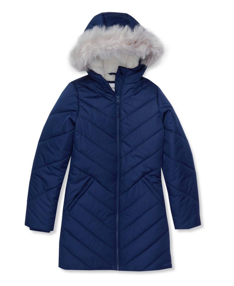 Girls Water Resistant Velour Parka