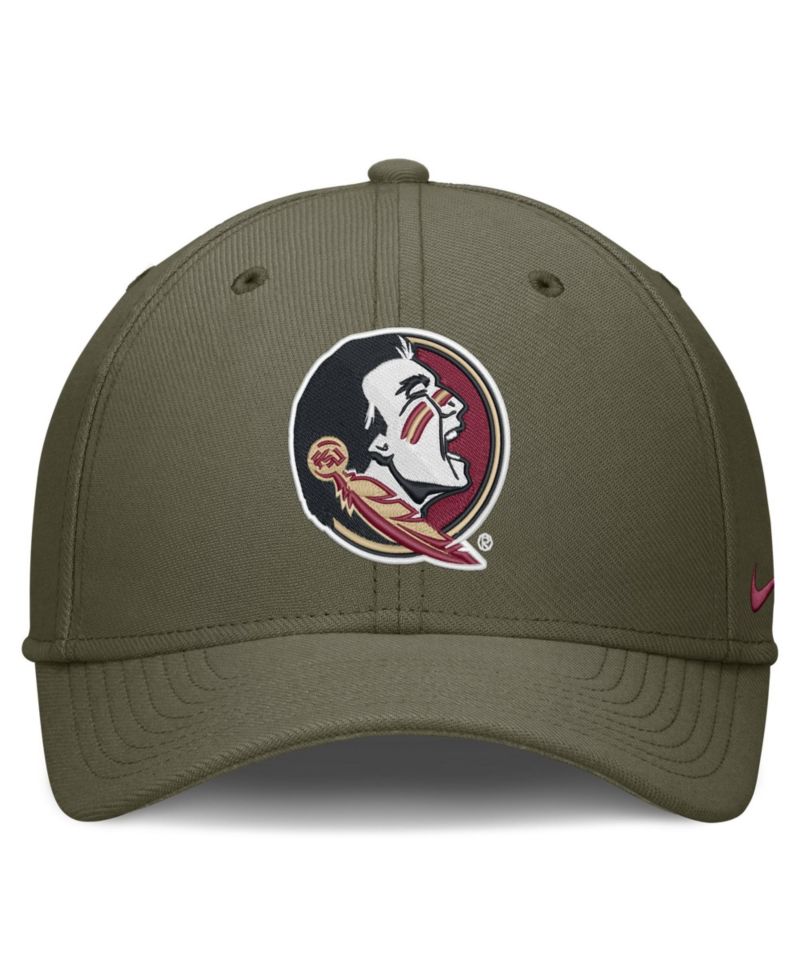 Men's Olive Florida State Seminoles Primetime SwooshFlex Dri-FIT Hat
