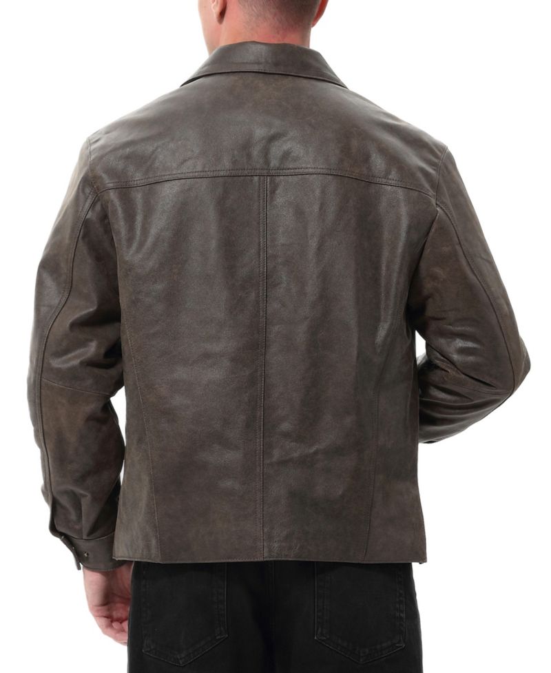 Tall Men David Distressed Leather Jacket