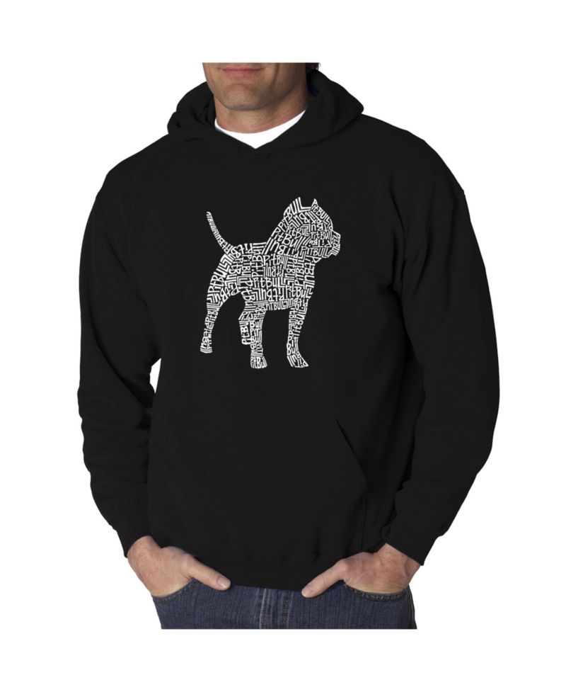 Men's Word Art Hooded Sweatshirt - Pit bull