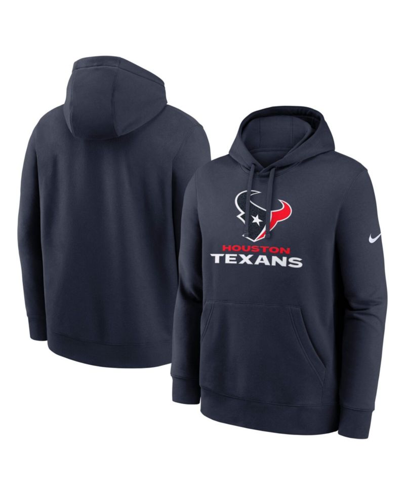 Men's Navy Houston Texans Best Season Rewind Club Pullover Hoodie