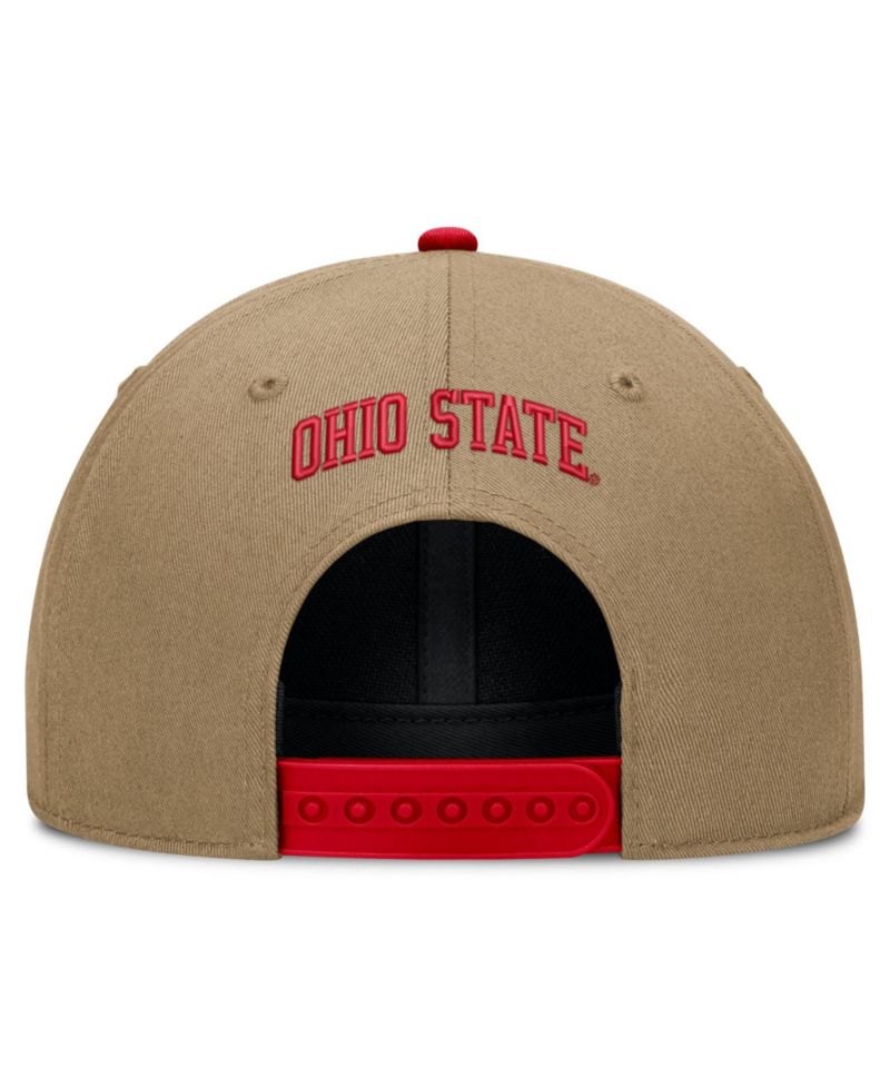 Men's and Women's Beige/Scarlet Ohio State Buckeyes Primetime Rise Dri-FIT Adjustable Hat