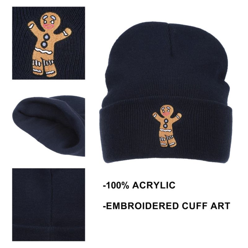 Men's Gingy Embroidery Acrylic Knit Standard Cuff Beanie
