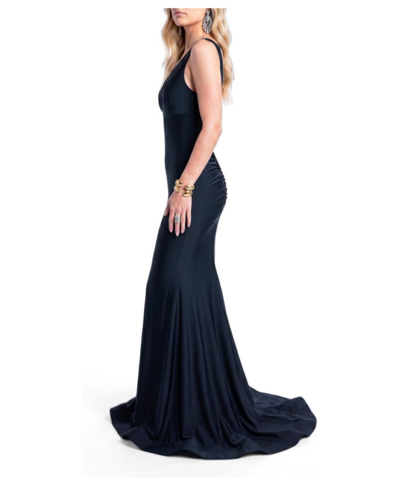 Women's Plunging V-Neckline Low-Back Mermaid Gown