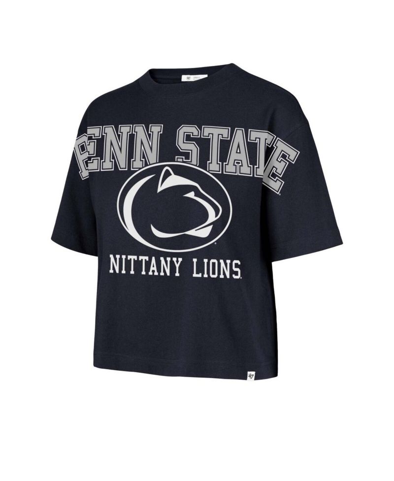 Women's Navy Penn State Nittany Lions Outreach City Relaxed Cropped T-Shirt
