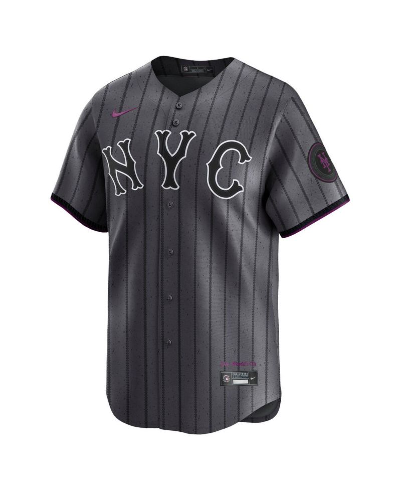Men's Francisco Lindor Gray New York Mets City Connect Limited Player Jersey