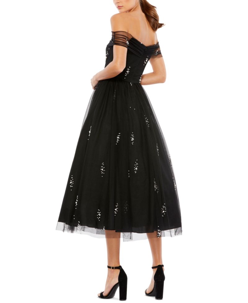 Women's Ieena Off The Shoulder Embellished Tulle Cocktail Dress