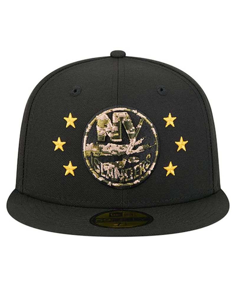 Men's Black New York Islanders Military Appreciation Digital Camo Stars 59FIFTY Fitted Hat