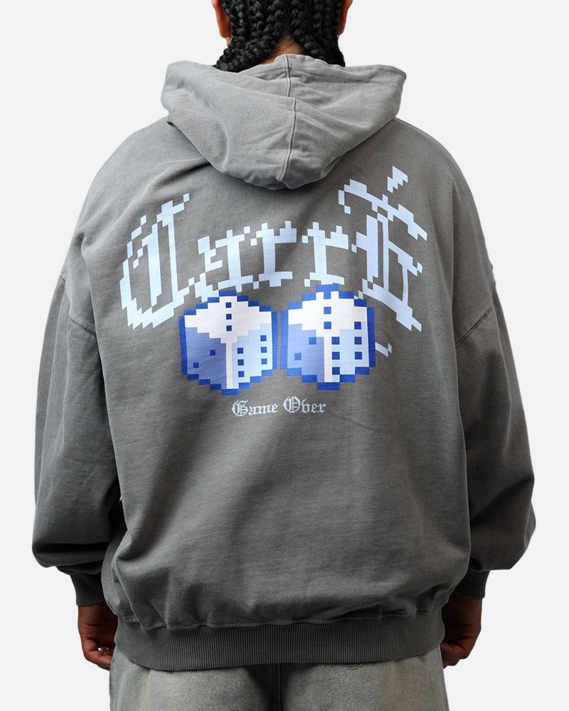 Men's Game Over Hoodie Sweatshirt - Washed Charcoal L