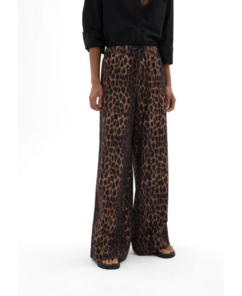 Women's Petunia Linen Blend Leopard Trouser