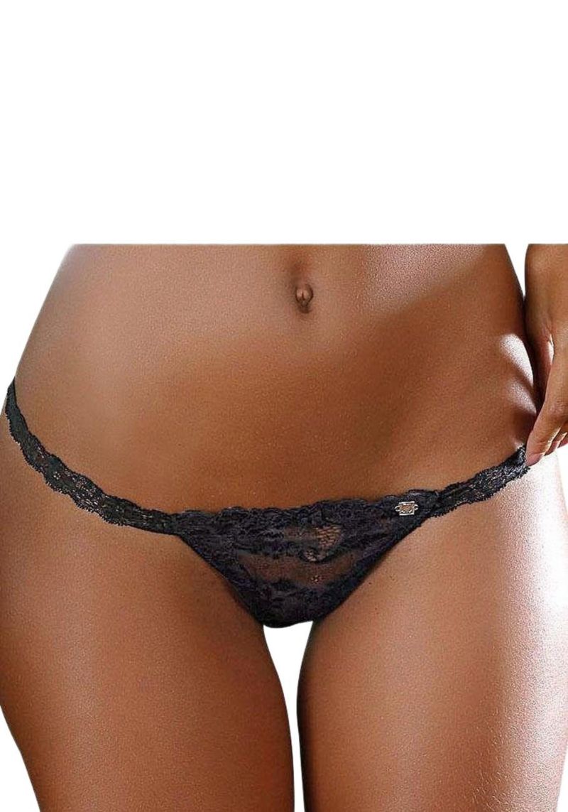 Women's Floral Print Lace Minimal-Coverage Thong Underwear