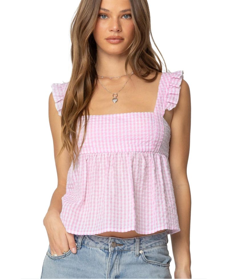 Women's Jenson Backless Gingham Top