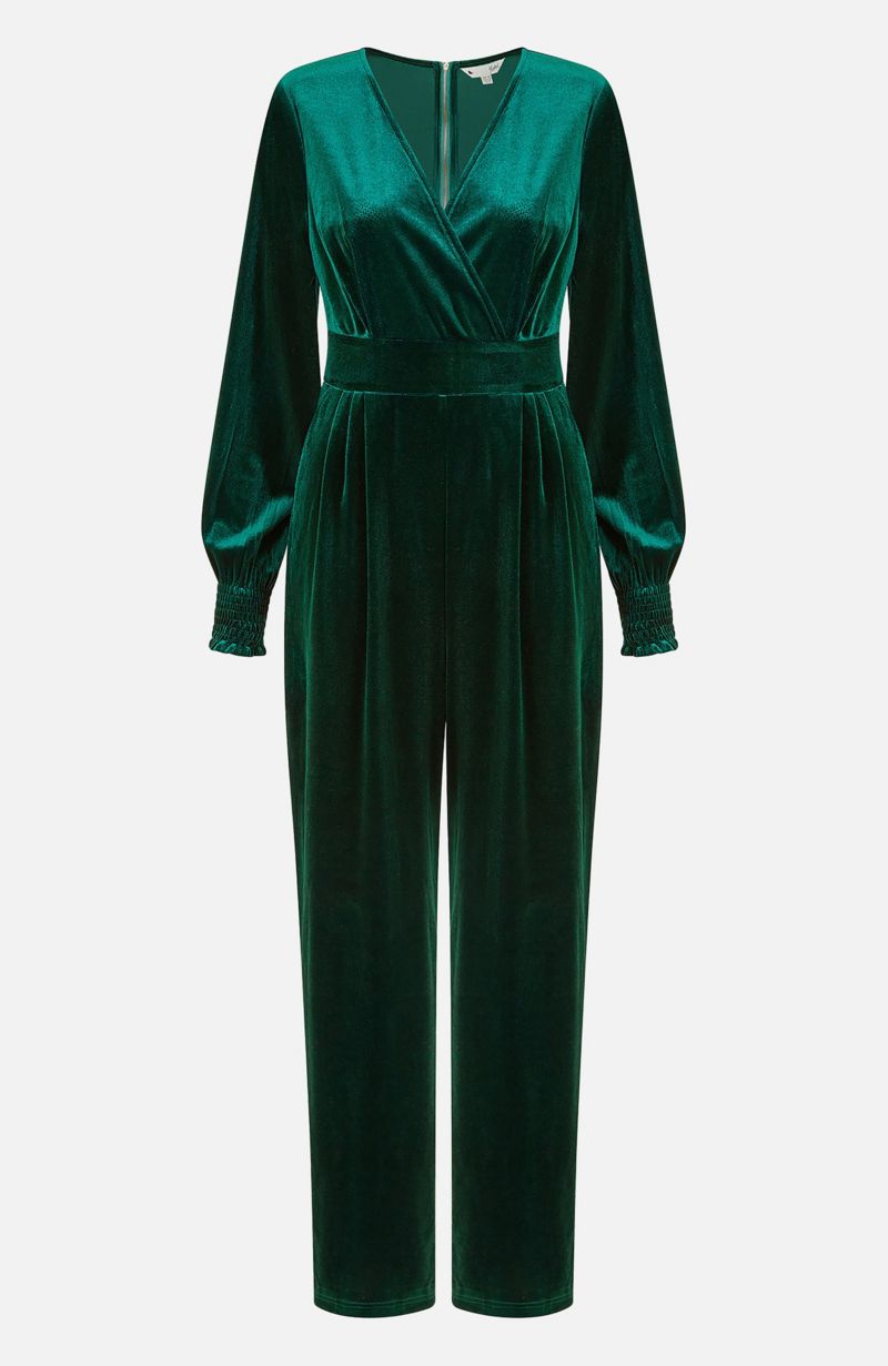 Women's Velvet Long Sleeve Jumpsuit