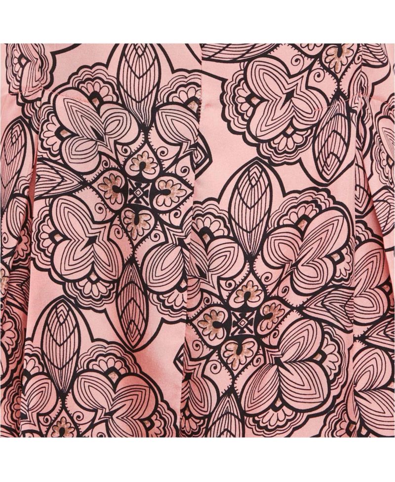 Women's Pink Printed Silk Full Sleeve Top