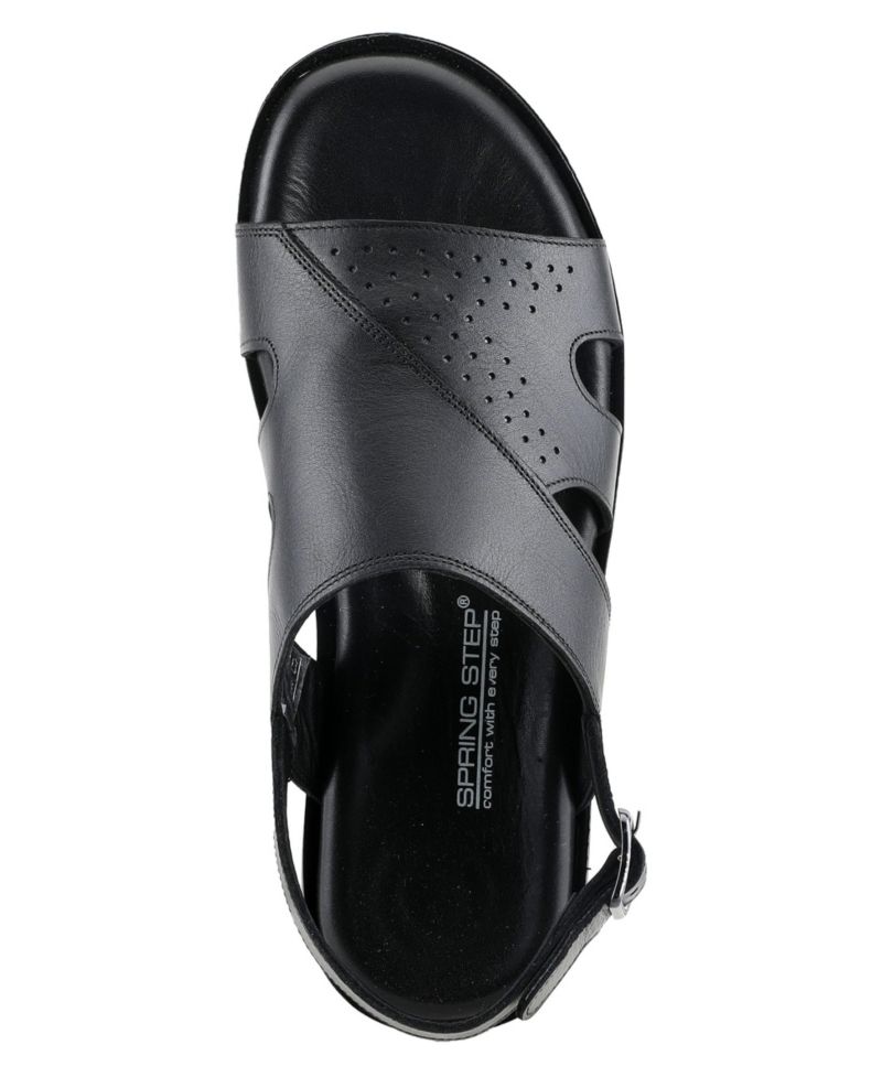 Men's Jeff Leather Round-Toe Sandals