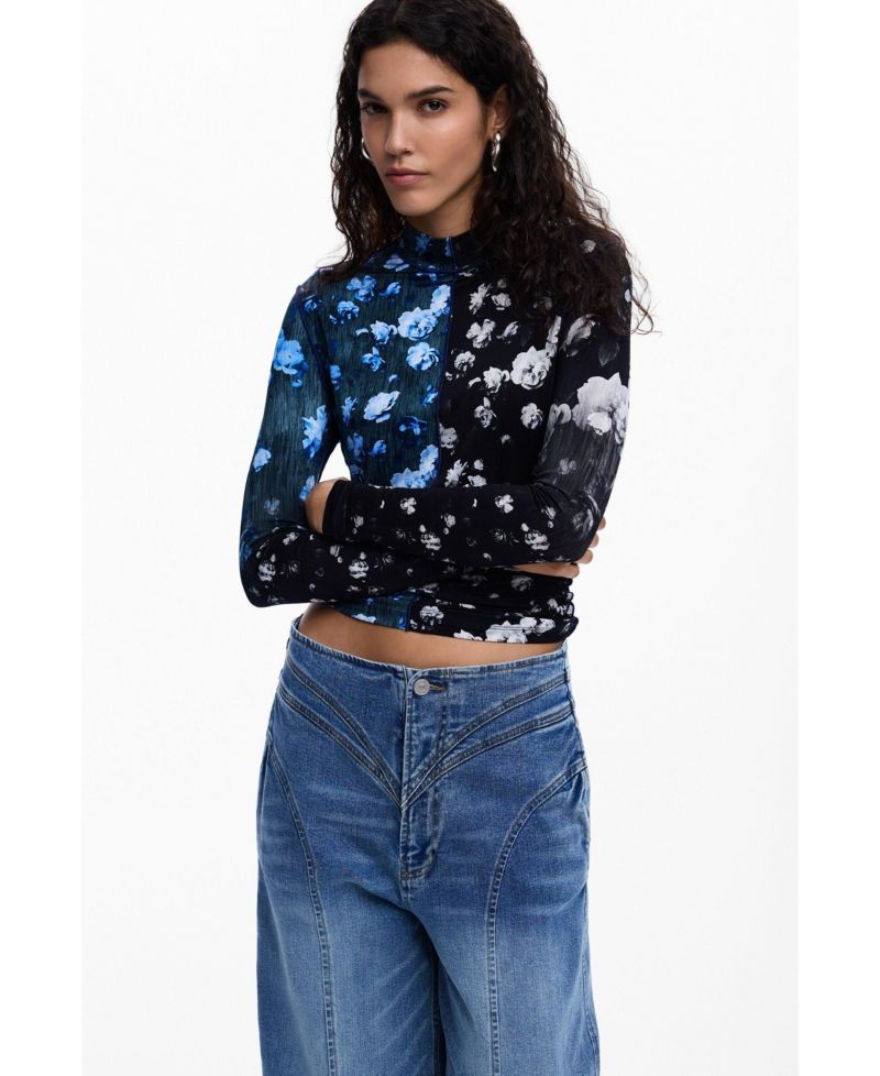 Women's Bicolor floral t-shirt