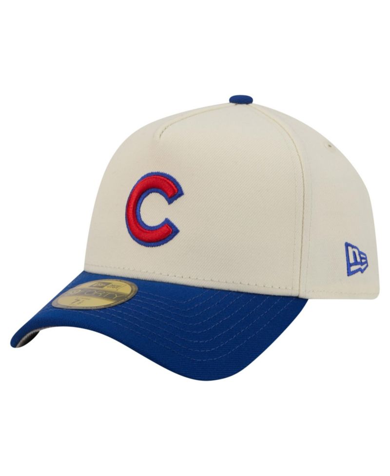 Men's Cream Chicago Cubs Chrome A-Frame 59FORTY Fitted Hat