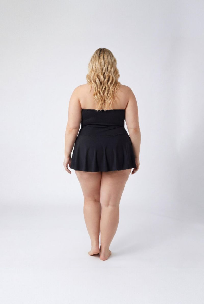 Women's Ruched Skirted Bandeau Swimdress