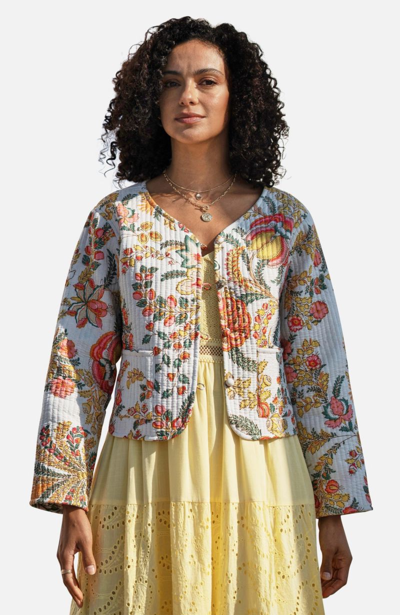 Women's Boho Cotton Reversible Quilted Jacket