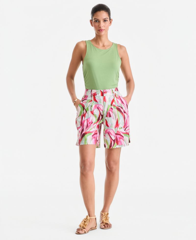 Women's High-Rise Linen Bermuda Shorts
