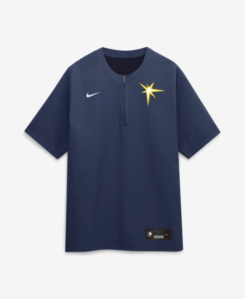 Men's Navy Tampa Bay Rays Authentic Collection Dri-FIT Quarter-Zip T-Shirt