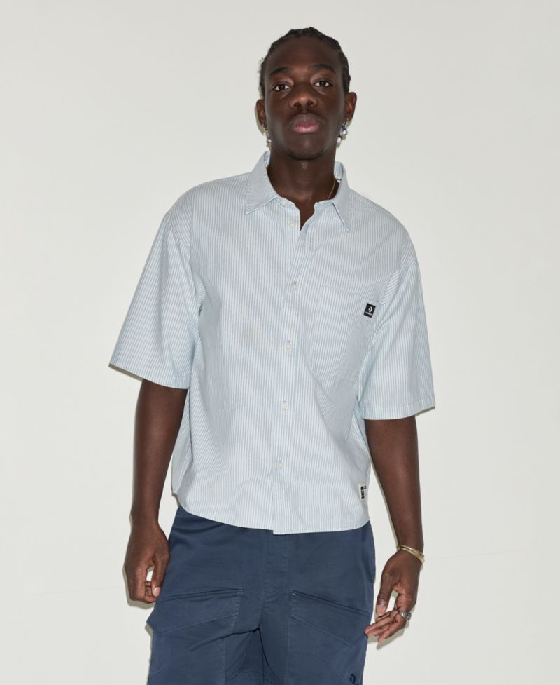 Men's Striped Oxford Short-Sleeve Shirt