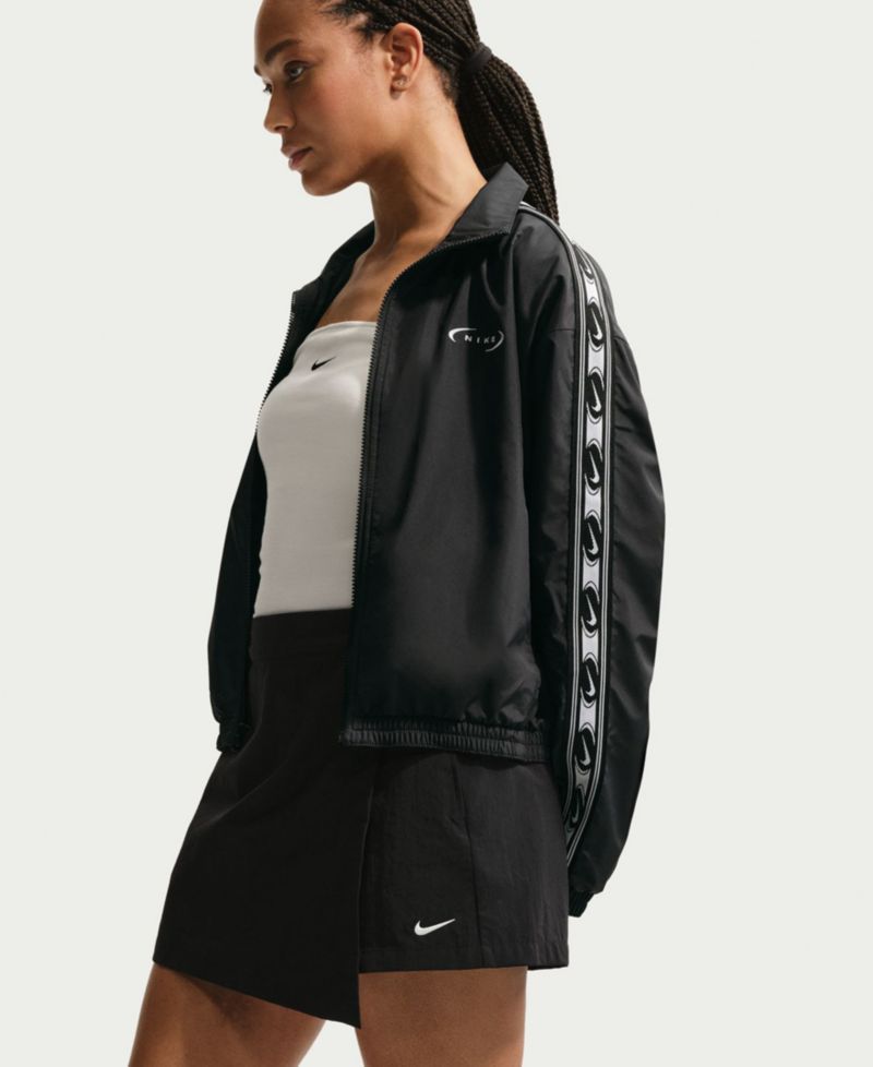 Women's Loose Fit Zipper Front Mock Neck Jacket