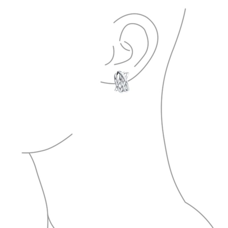 Classic Open Criss Cross Twist Wire Celtic Knot Weave Wide Half Hoop Clip On Earrings Non Pierced Ears