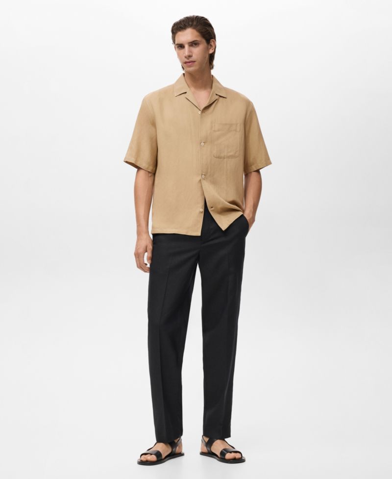 Men's Regular-Fit Linen Blend Shirt