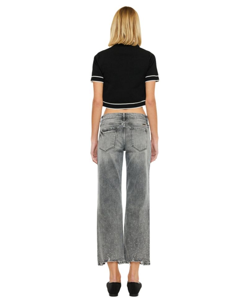 Women's Chai Mid-Rise Cropped Straight Jeans