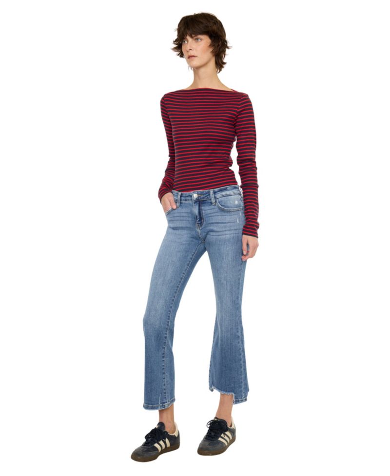 Women's Savanna Mid Rise Crop Flare Jeans