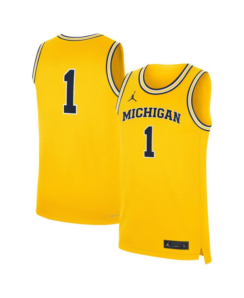 Men's 1 Maize Michigan Wolverines Alternate Replica Jersey