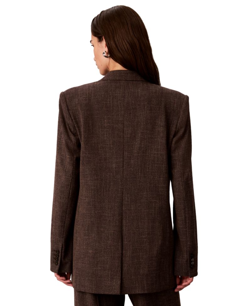 Women's Boyfriend Windowpane Stretch Blazer