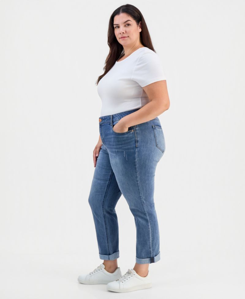 Plus Size Girlfriend AbSolution Straight-Leg Jeans
