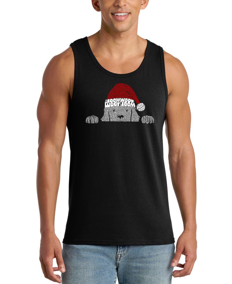 Men's Santa Dog Word Art Tank Top