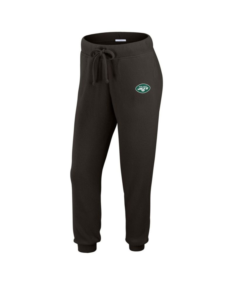Women's 2-Piece Cream New York Jets Knitted Tri-Blend Long Sleeve T-Shirt & Pants Lounge Set