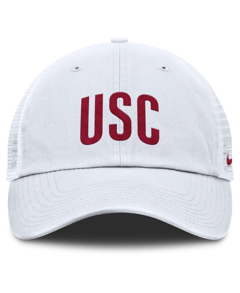 Men's White USC Trojans Club Campus Trucker Adjustable Hat