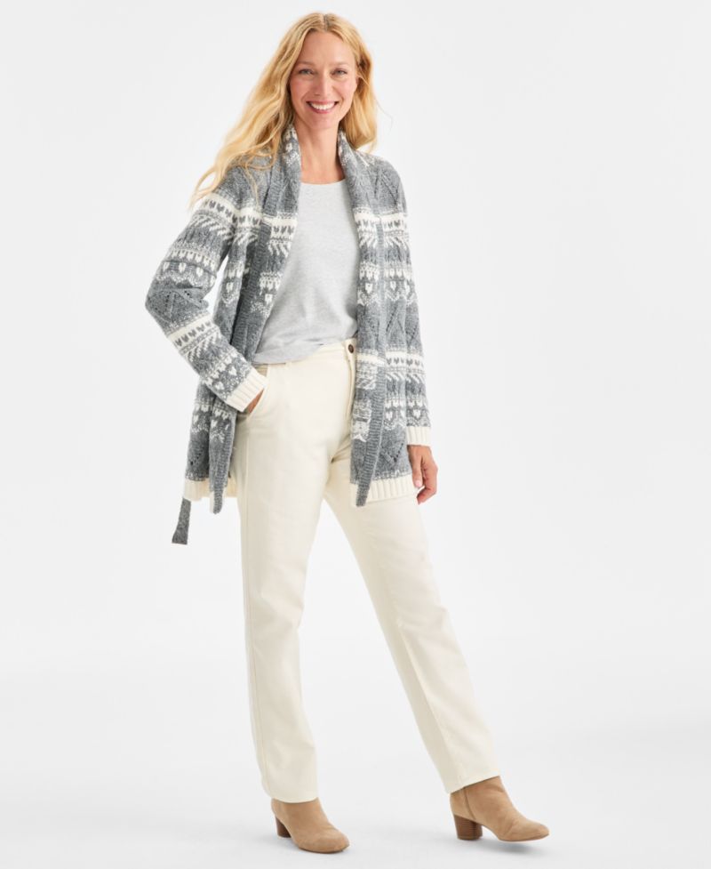 Women's Fair Isle Belted Cardigan