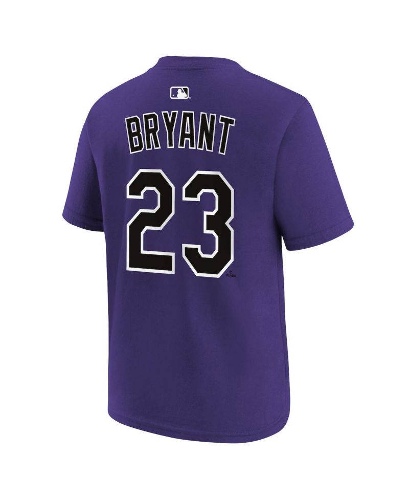 Big Boys and Girls Kris Bryant Purple Colorado Rockies Name & Number T-Shirt