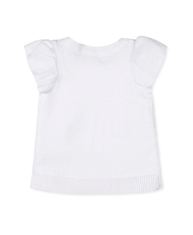 Hope and Henry Little and Big Girls' Organic Ruffle Sleeve Pointelle Sweater