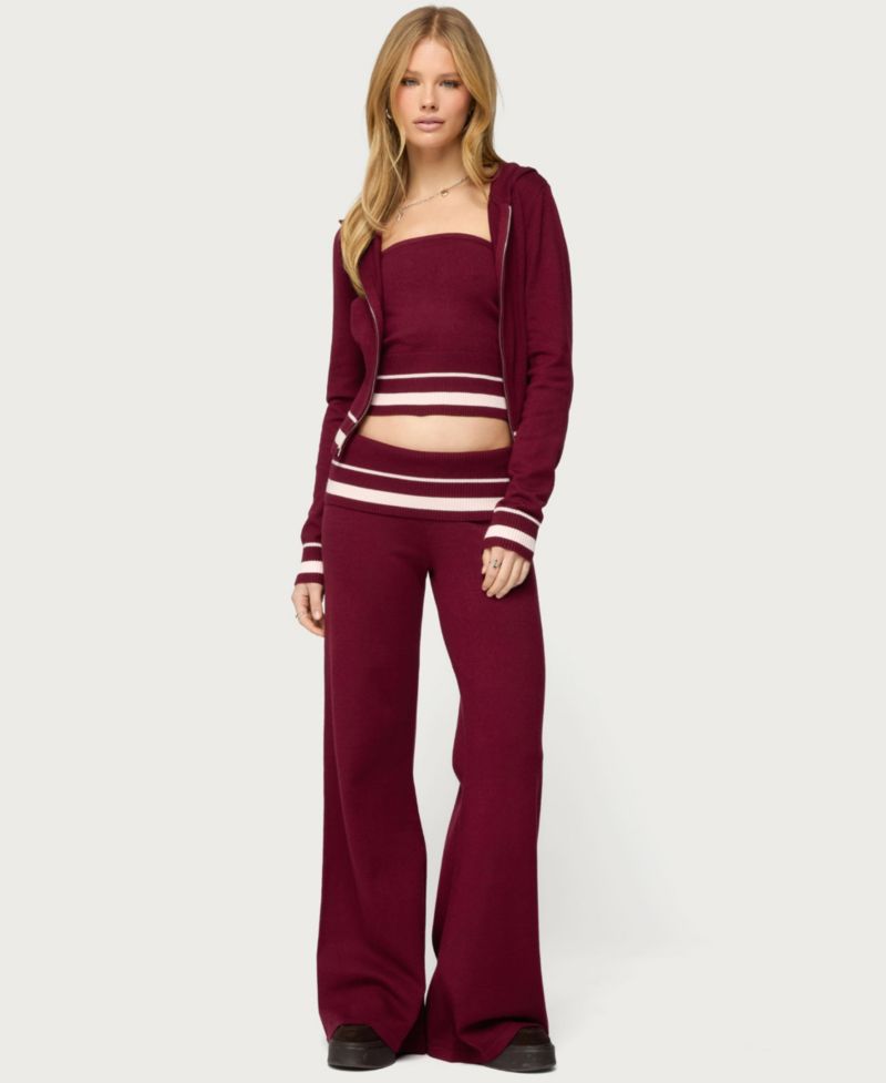 Women's Kaliya Stripey Knit Zip Up Hoodie