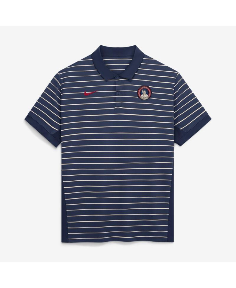 Men's Navy/Cream Cleveland Guardians Authentic Collection City Connect Striped Victory Dri-FIT Polo Shirt