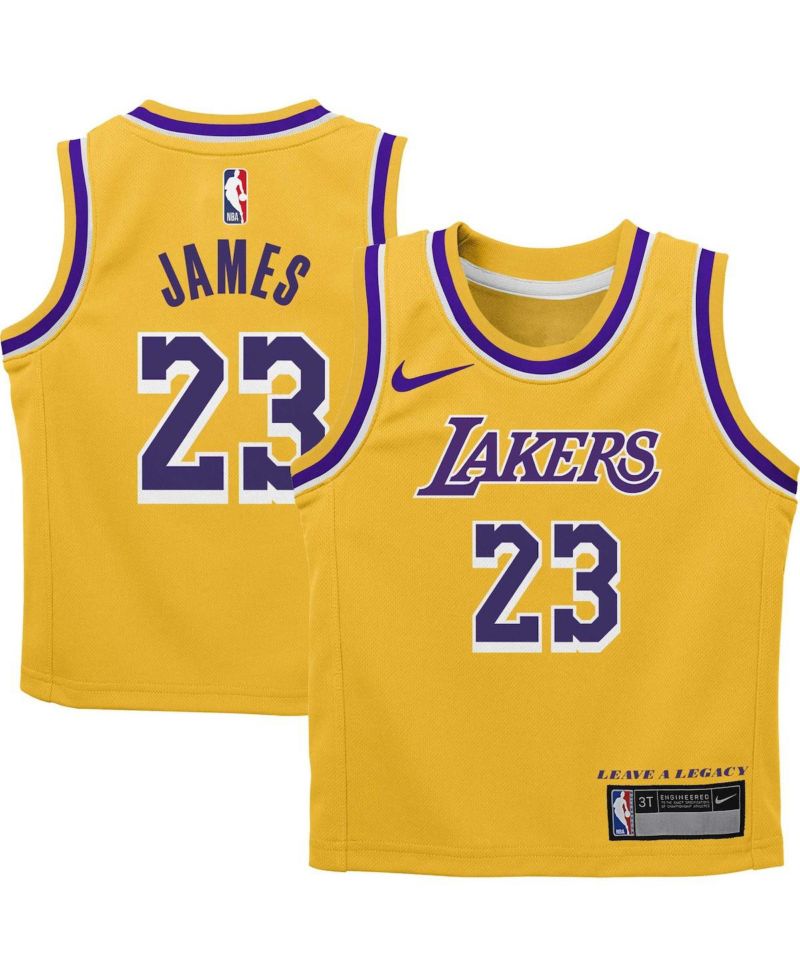 Little Boys and Girls LeBron James Gold Los Angeles Lakers Dri-FIT Swingman Player Jersey - Icon Edition