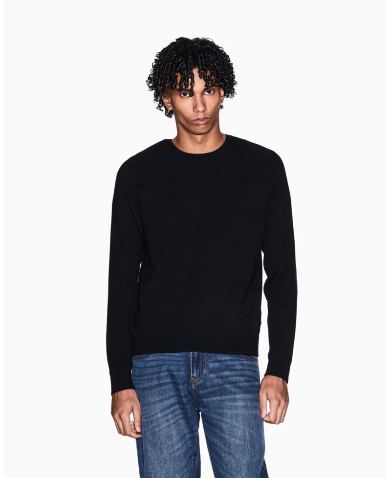 Men's Wool Cotton Blend Crew Neck Sweater